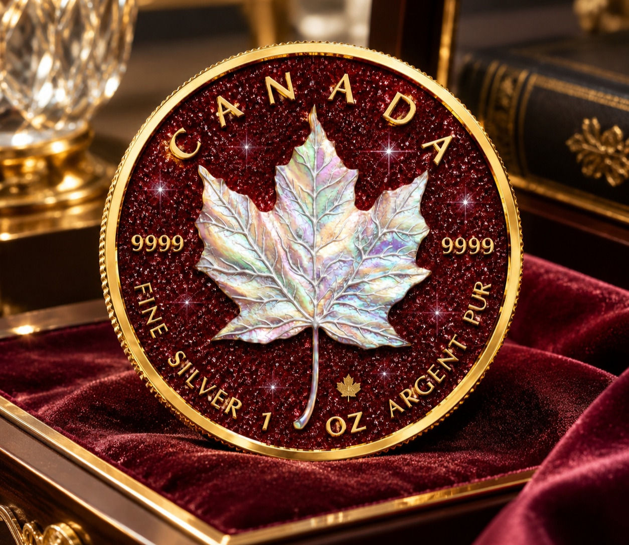 PEARL RADIANCE RUBY EDITION - 1 oz 999.9 Silver Coin - 5$ Canada 2026