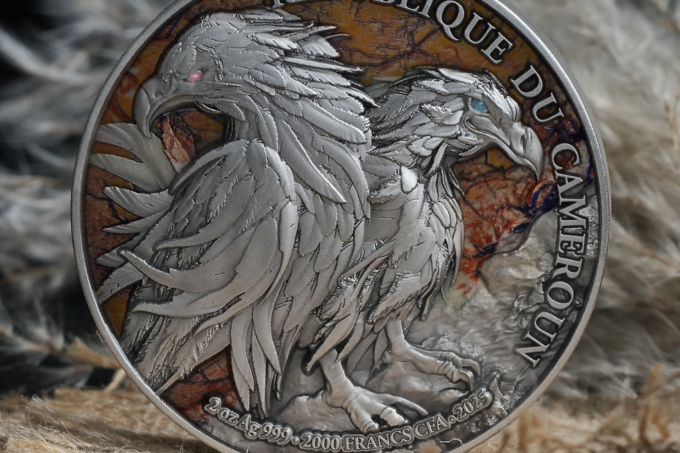 Miniatura: Double Headed Eagle - 2oz .999 High Relief Silver Coin - 2000F Cameroon 2025