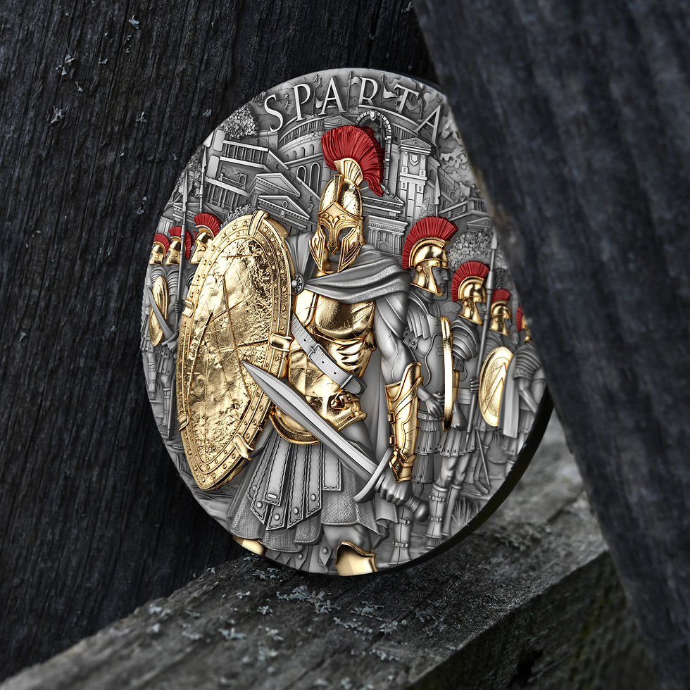 Miniature : SPARTA 2 Oz High Relief Silver Coin 2000 Francs Cameroon 2023
