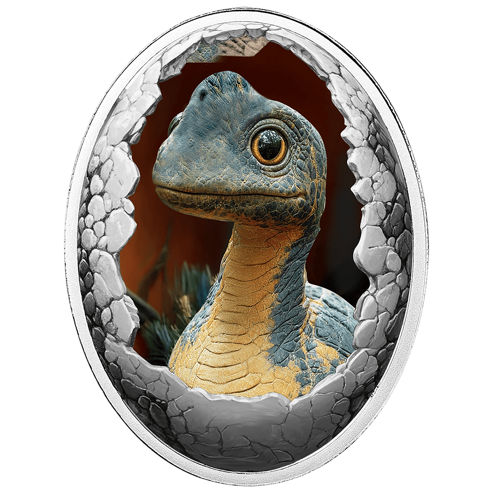 Miniature : DINOSAURIA: BRACHIOSAURUS 15.56 Gram Silver Coin 500 Francs CFA Cameroon 2025