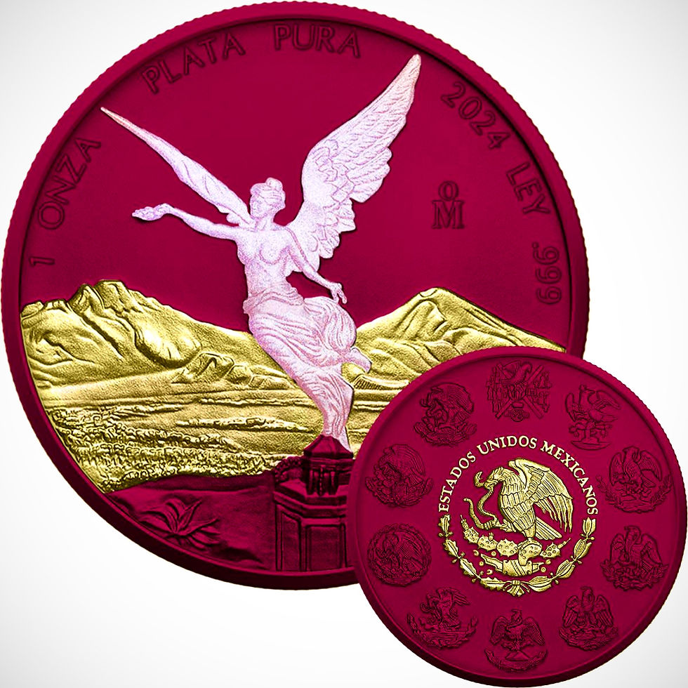 Space Pink Opal Libertad 1 Oz .999 Silver Coin Mexico 2024