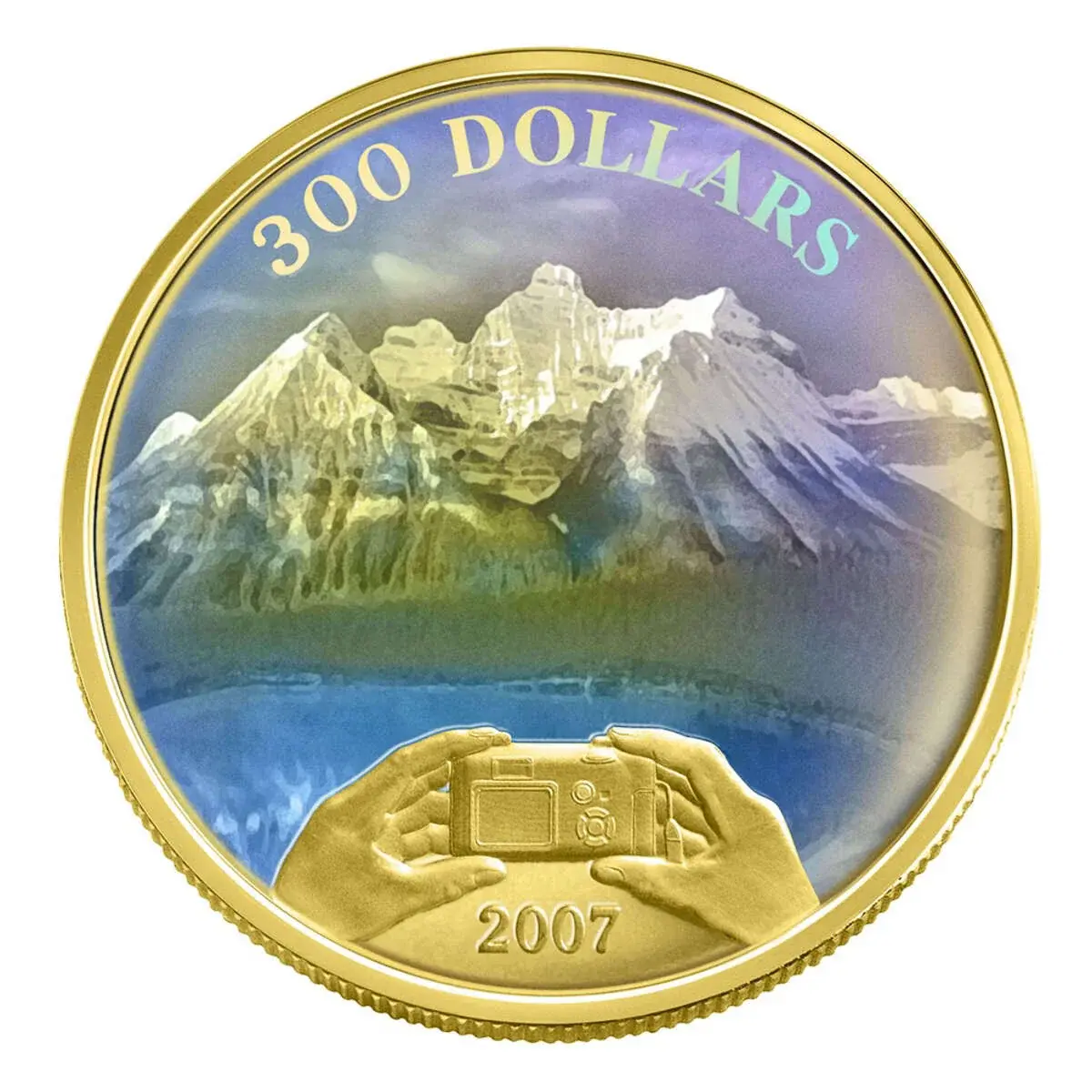 Panoramic Camera Canadian Achievement 45g 14kt Gold Coin 300$ Canada 2007