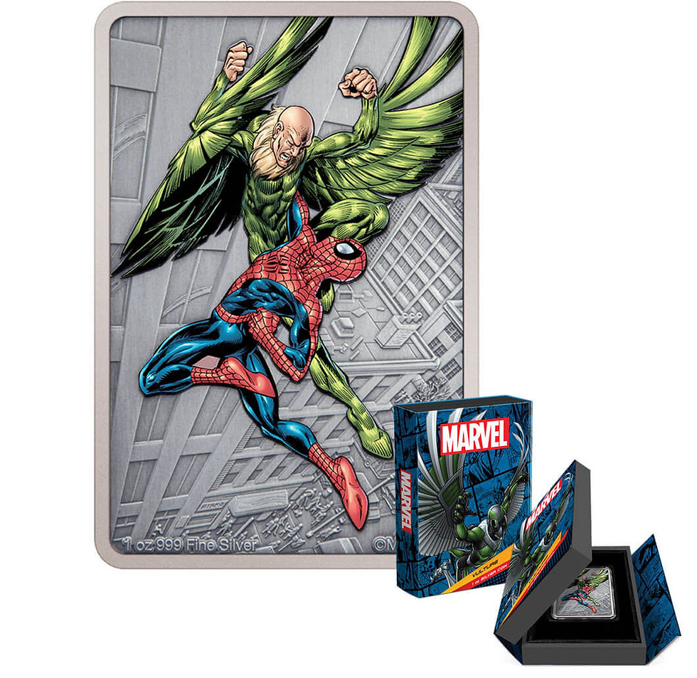 Miniatura: Marvel – Vulture - Spiderman Vilains Series - 1oz Silver Coin $2 Niue 2024