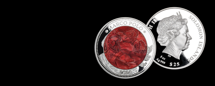 Miniatura: MARCO POLO 5 Oz Silver Coin 25$ Solomon Islands 2024