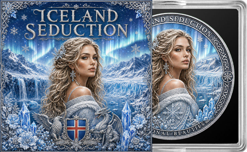 Miniatura: Iceland Seduction : National Beauties 1 Oz .999 Copper Round 2026