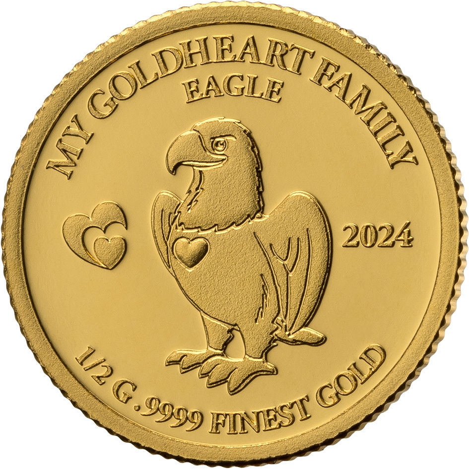 Miniatura: Eagle YARI - MY GOLDHEART FAMILY - 0.5g Gold Coin Solomon Islands 2024
