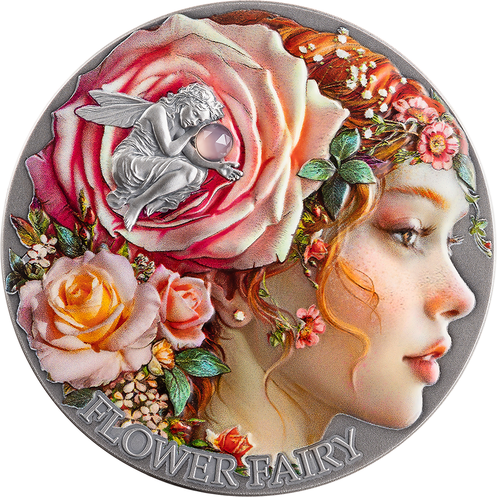 Miniatura: Flower Fairy: Nature Spirits - 2 oz Antique finish Silver Coin Cameroon 2026
