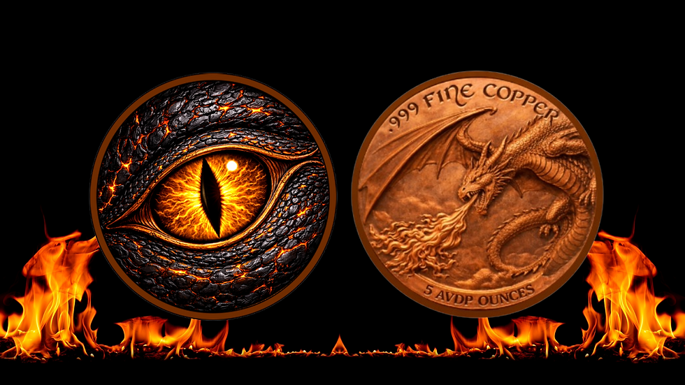 Miniatura: Dragon's Ember Eye Colorized 5 oz .999 Copper Medal
