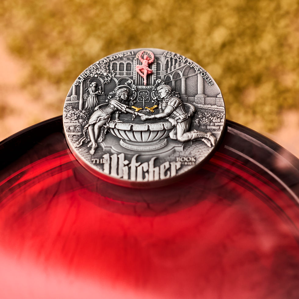 Miniatura: Season of Storms - The Witcher Book Series 2oz High Relief Silver - $5 Niue 2025