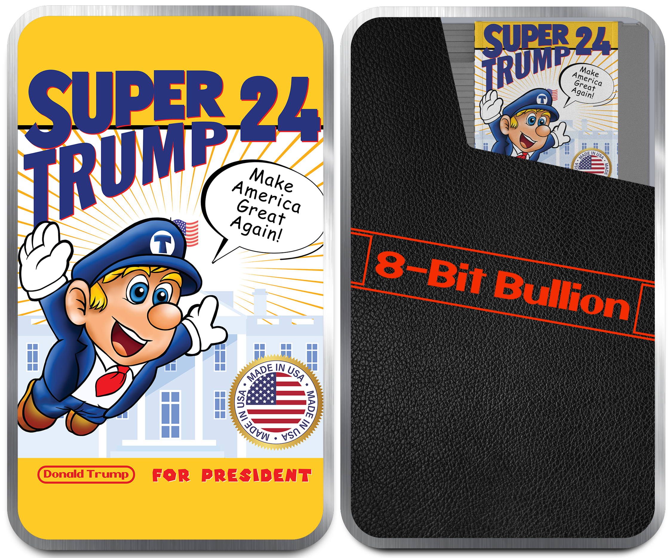 8-Bit Bullion Super Trump 3 Colorized 1oz .999 Silver Art Bar 2024