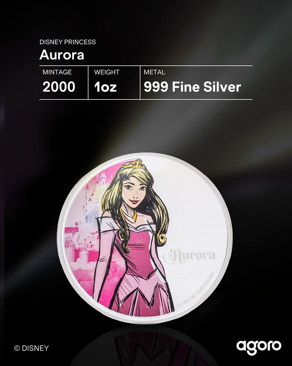 Thumbnail: Disney Princess Aurora 1 oz Silver Colorized Proof Coin $2 Niue 2024