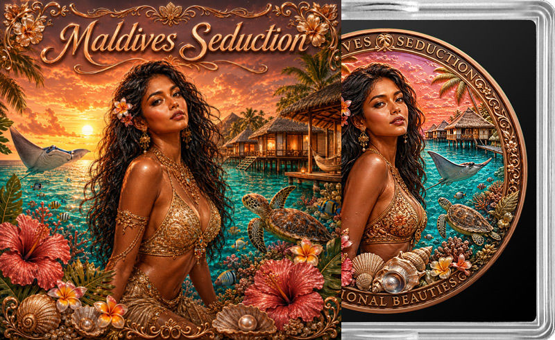 Miniatura: Maldives Seduction : National Beauties 1 Oz .999 Copper Round 2026