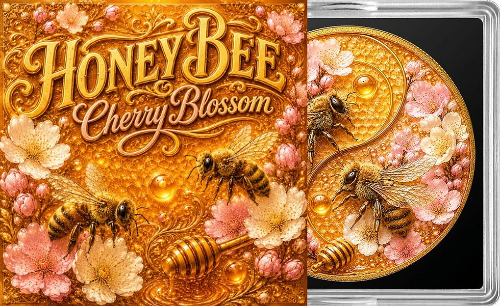 Thumbnail: HONEY BEE: Cherry Blossom Yin Yang 1 Oz .999 Copper Round Italy 2026