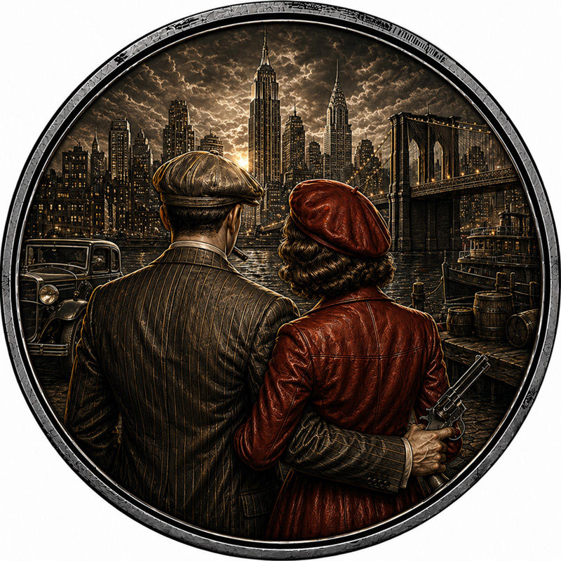 Miniatura: Stars of Crime: Bonnie & Clyde - 1 oz .999 Copper Coin Czech Republic 2026