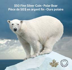 Miniatura: 2014 $50 FINE SILVER COIN – ICONIC POLAR BEAR