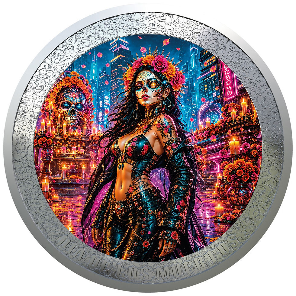 Thumbnail: Afterlife 2099: Dia de los Muertos series - 1oz .999 Silver Coin -Gibraltar 2026