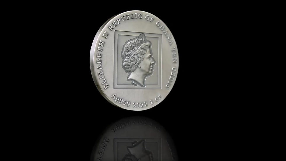 Miniatura: BUSY ANTS Nature Architect 2 Oz Silver High Relief Coin 10 Cedis Ghana 2022