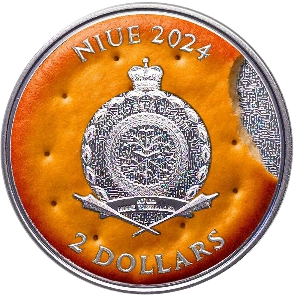 Miniatura: COOKIE Bitcoin 1 Oz Silver Coin 2$ Niue 2024