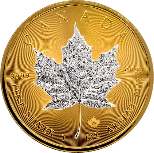 MAPLE LEAF Space Gold Edition 1 Oz Silver Coin 5$ Canada 2023