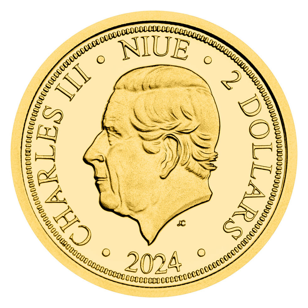 Miniatura: 2024 Niue St. Anthony of Padua 0.5g 999.9 Gold Coin in Card