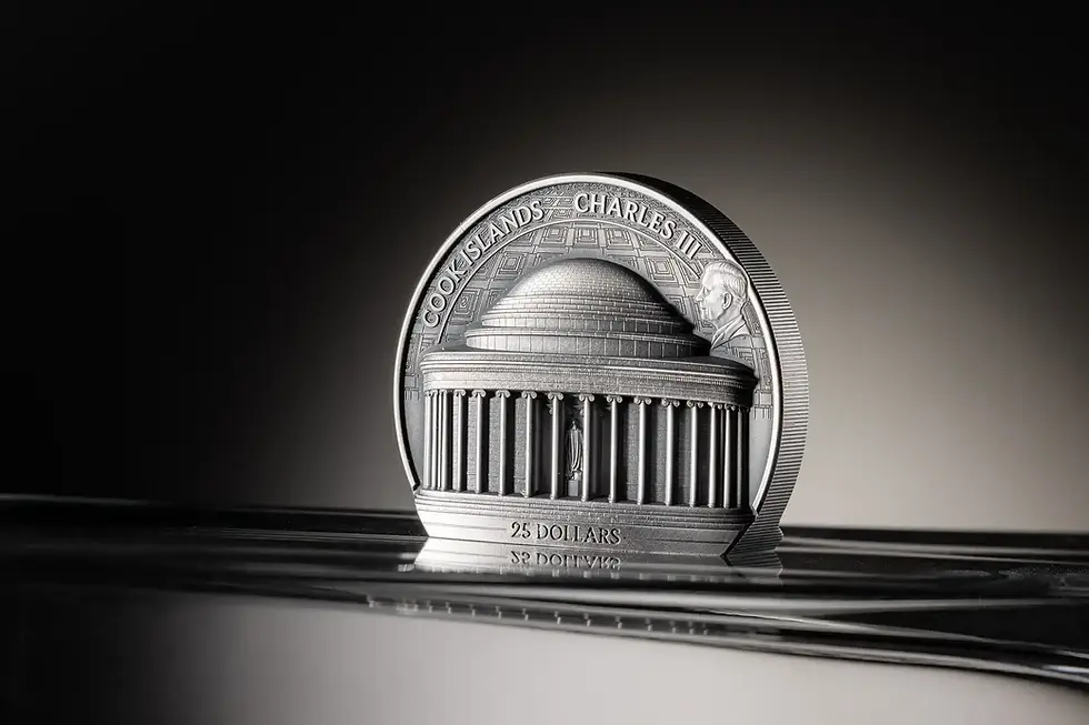 Thumbnail: Historical Monuments: Jefferson Memorial - 5oz .999 Silver 25$ Cook Islands 2026