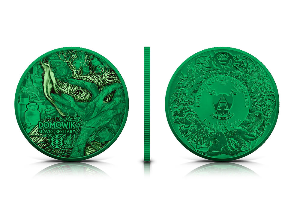 Miniatura: SPACE GREEN DOMOWIK: Slavic Bestiary 2 Oz Silver Coin 1000 Francs Cameroon