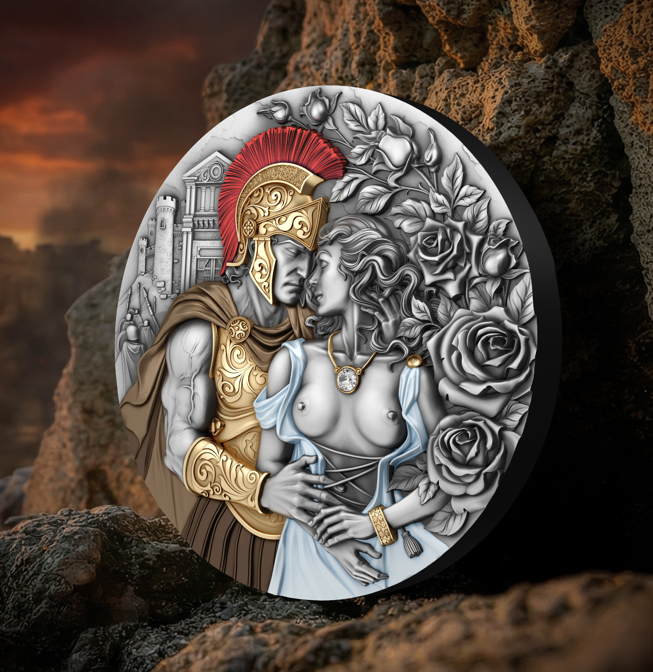 Miniature : Ares & Aphrodite 2oz .999 Silver Coin with Diamond 2000 Francs CFA cameroon 2026