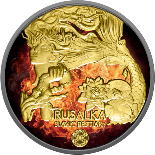 Miniatura: BURNING RUSALKA - Slavic Bestiary 2 oz High Relief Silver Coin 2023
