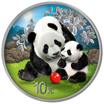 Thumbnail: CHINA PANDA Night and Day Set Silver Coins 10 Yuan China 2024