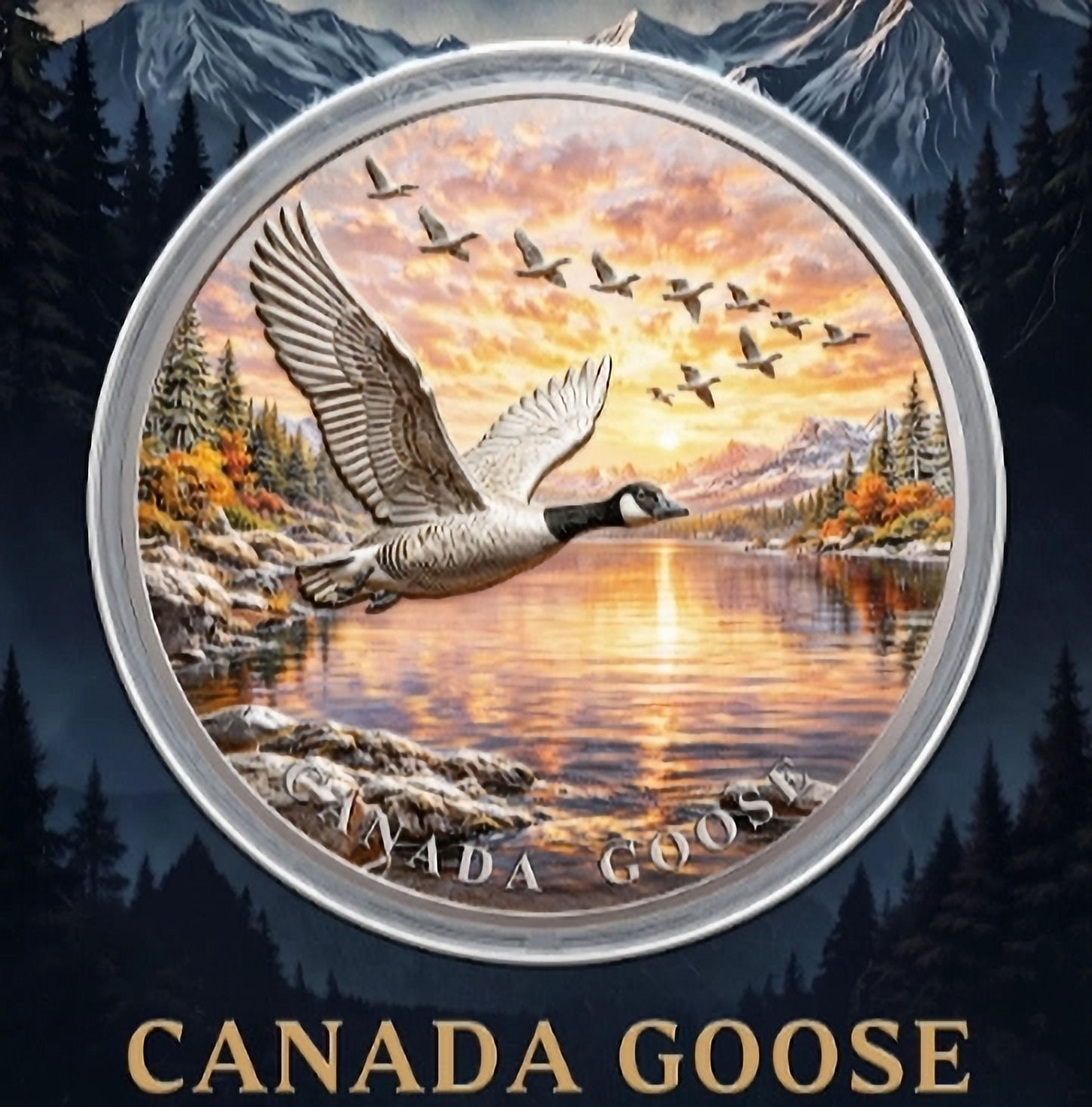 North American Wildlife: Canada Goose UHR Colorized 1 oz .999 Copper Medal
