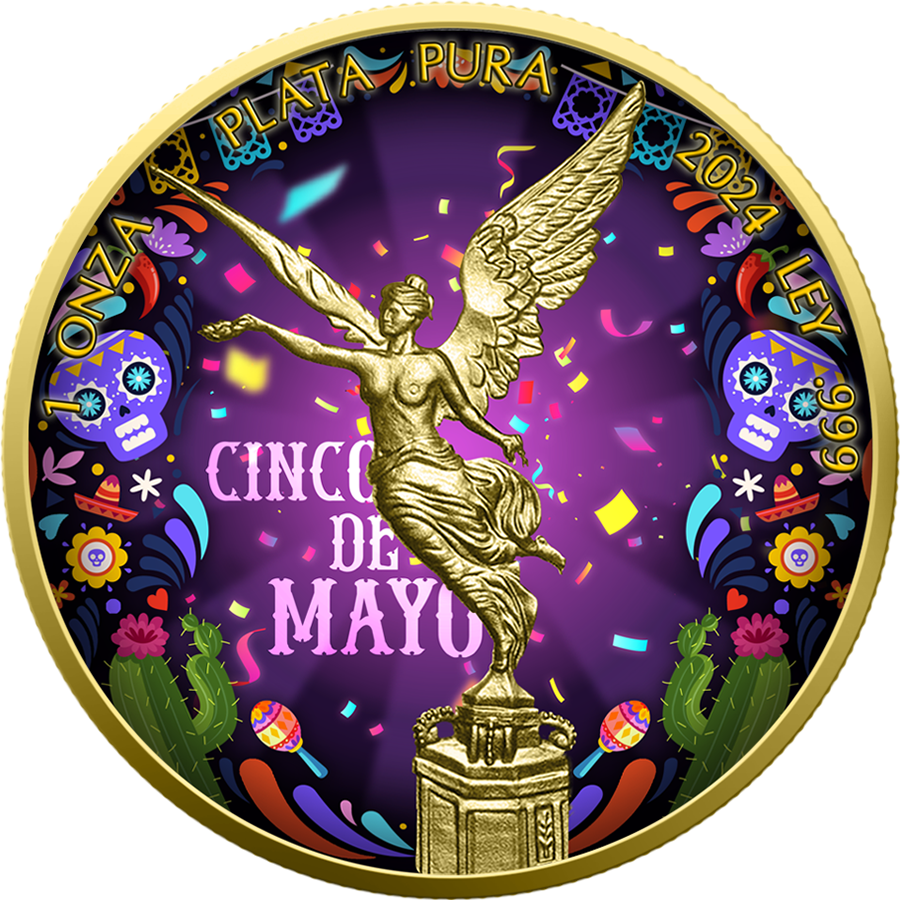 Thumbnail: Cinco de Mayo Mexico 2024 Libertad 1 oz Silver BU by Germania Mint