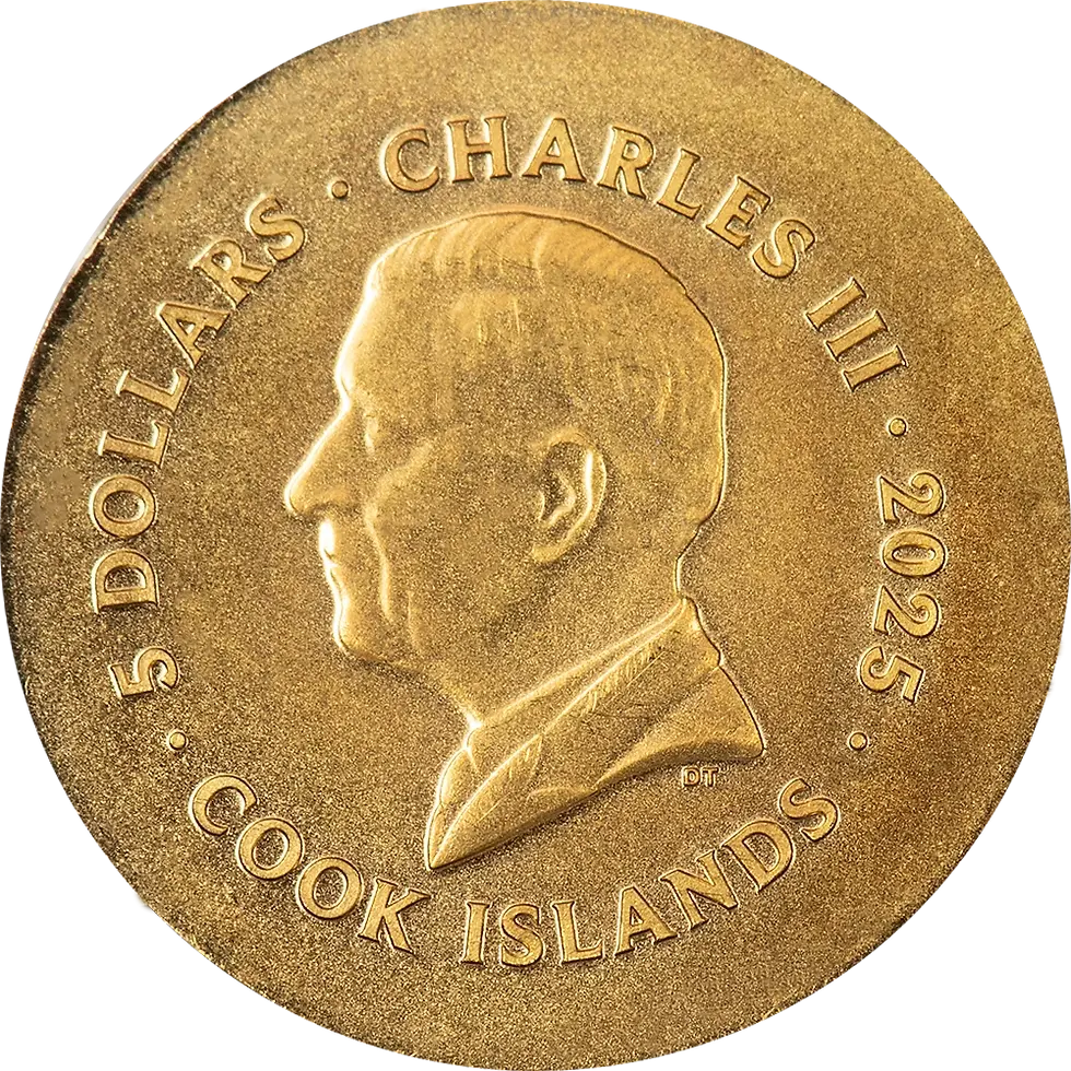 Miniaturbild: LEON Numismatic Icon 0.5g Gold Coin 5$ Cook Islands 2025