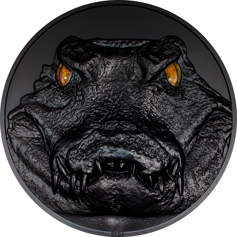 Miniatura: CAIMAN Hunters By Night 1kg Kilo Silver Coin 50$ Palau 2024