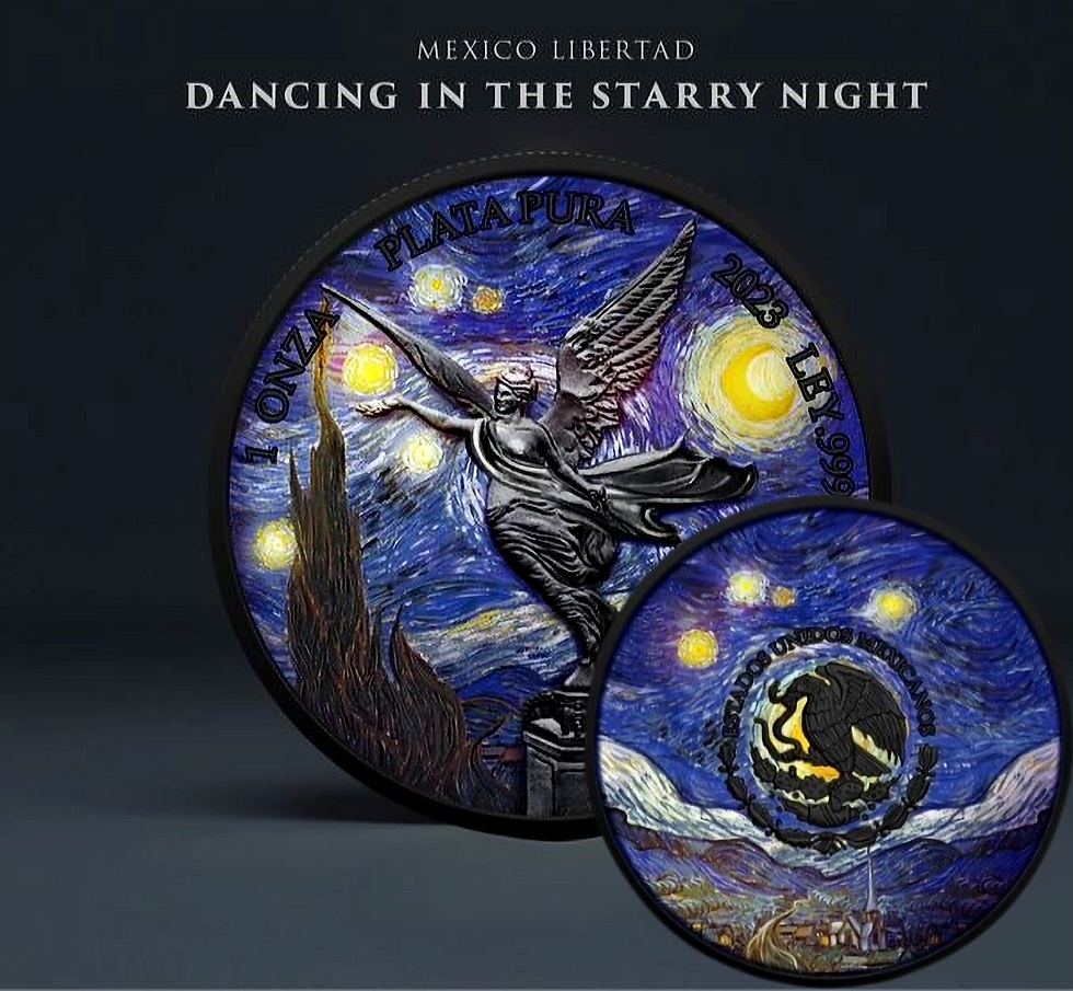 Galaxy Black Dancing in the Starry Night 1oz .999 Silver 2024 Mexico Libertad