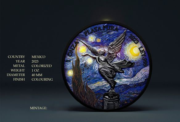Miniaturbild: Galaxy Black Dancing in the Starry Night 1oz .999 Silver 2024 Mexico Libertad