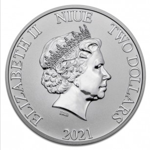 Miniatura: 2021 1 uncja Niue Disney Donald & Daisy Duck Blue Love srebrna moneta