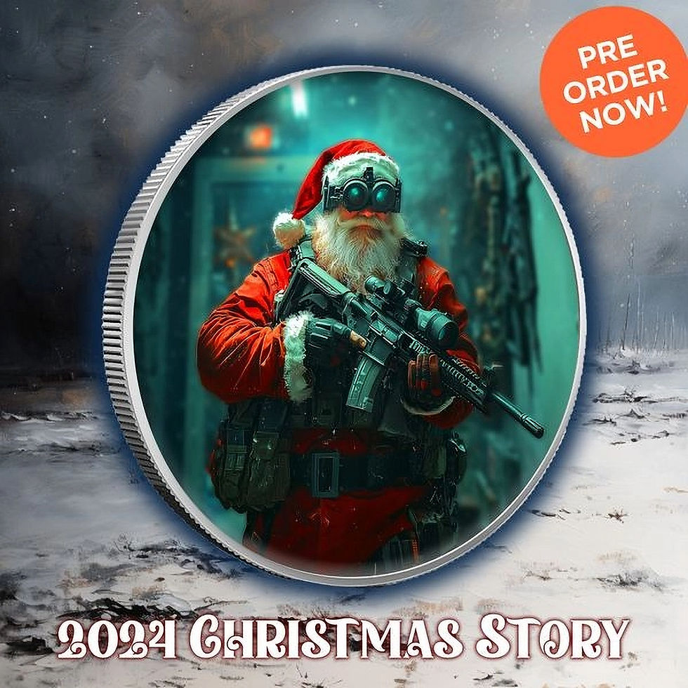 Miniatura: Christmas Story 1oz .999 Fine Silver Round Colorized $5 Canada 2024