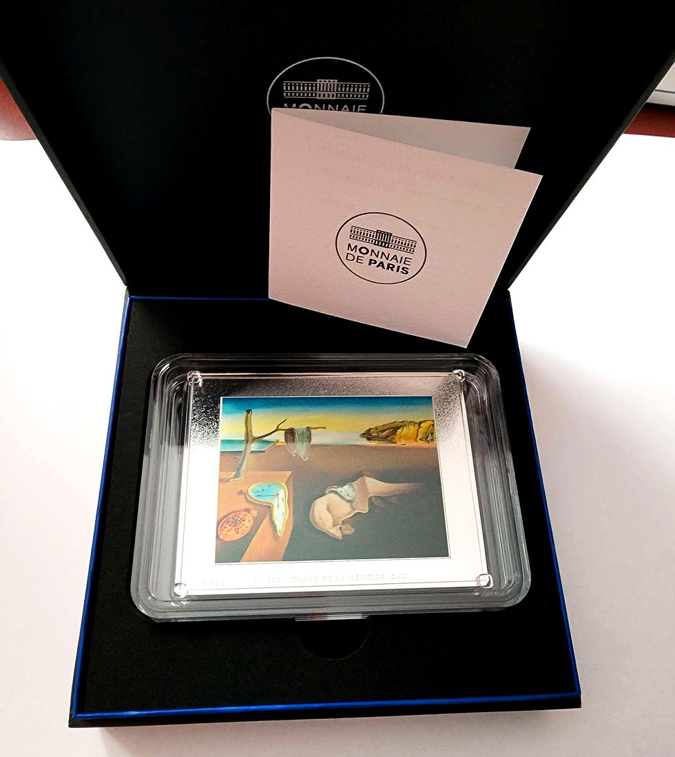 Miniatura: THE PERSISTENCE OF MEMORY - SALVADOR DALI - 250€ 1/2 KG SILVER COLORED COIN