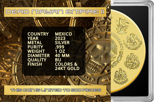 Miniature : DEAD MAYAN EMPIRE II Libertad 1 Oz Silver Coin Mexico 2023