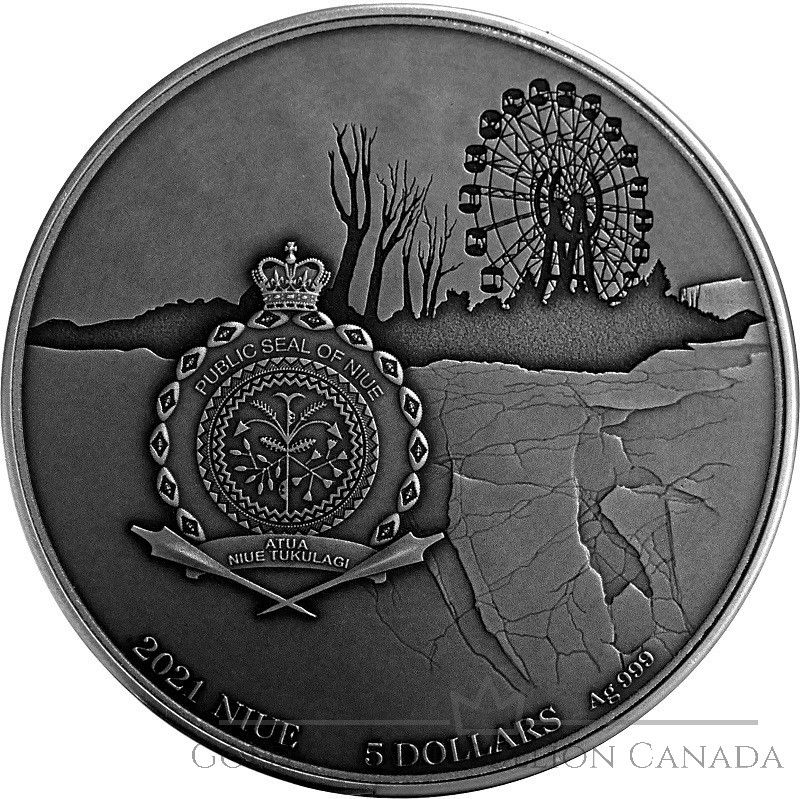 Miniature : Chernobyl - Human Tragedies - 5$ Niue Islands 2 oz.999 Silver High Relief