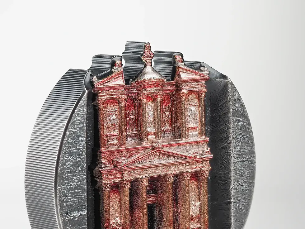 Miniature : ROSE CITY PETRA Al Khazneh 5 Oz Silver Coin 25$ Cook Island 2025