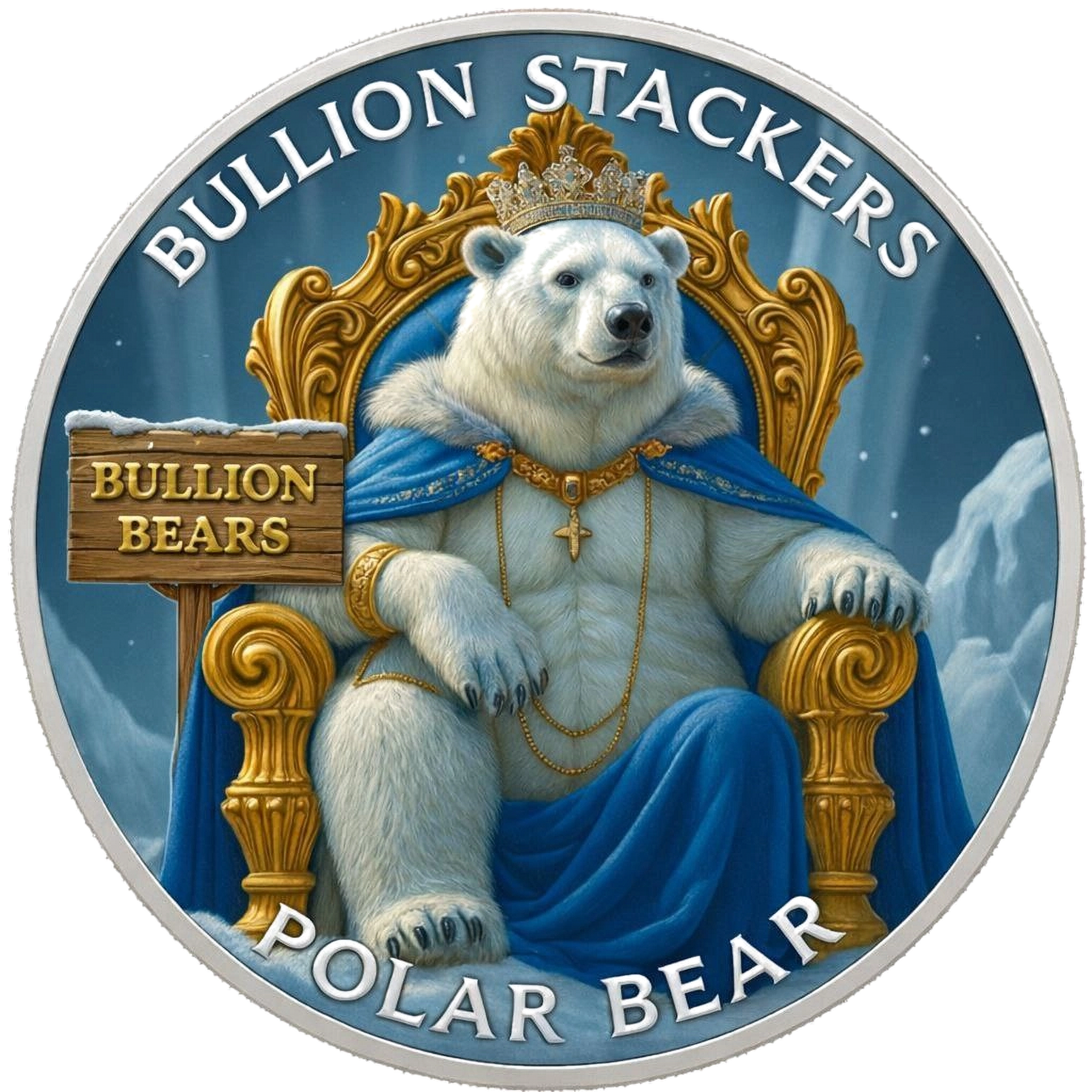 Bullion Stackers Polar Bear Colorized 1 oz .999 Copper Round