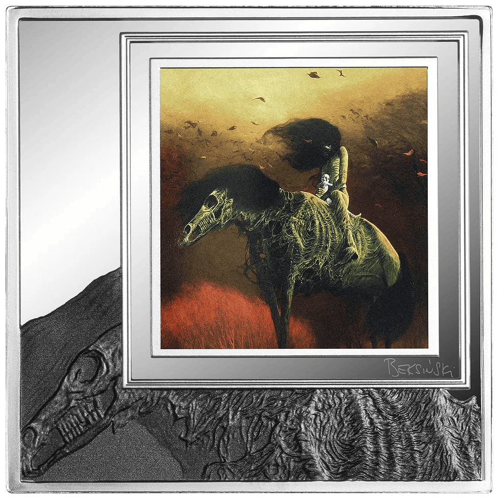 Miniatura: AJ76 Zdzislaw Beksinski - 1oz .999 Silver Coin - 1000 Francs Cameroon 2026