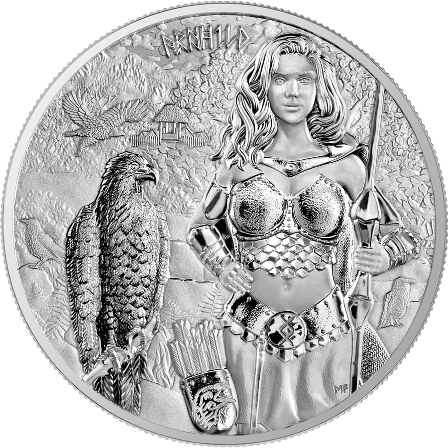Miniatura: VALKYRIES: ARNHILD 1 OZ SILVER BU GERMANIA MINT 2025