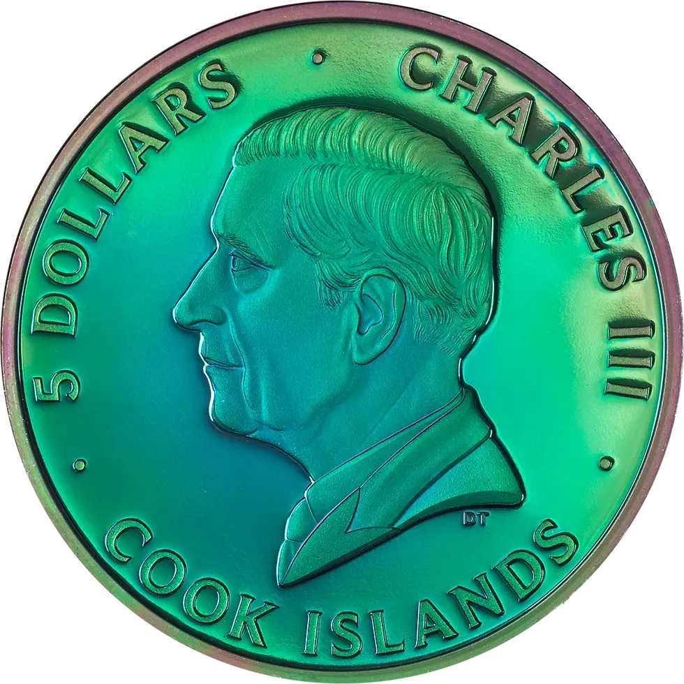 Miniatura: Spectrum - Peacock 1 oz 999.9 Silver Coin 5$ Cook Islands 2025