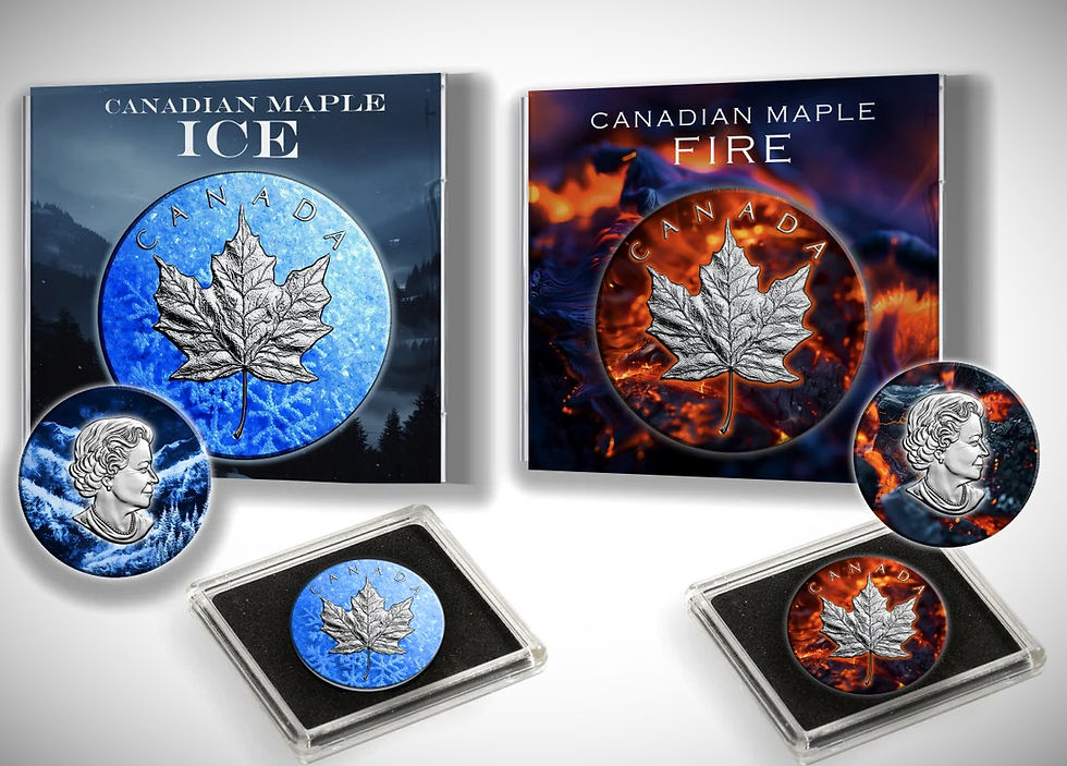 Thumbnail: Maple Leaf - Fire Edition 1 oz 999.9 Silver Coin $5 Canada 2023