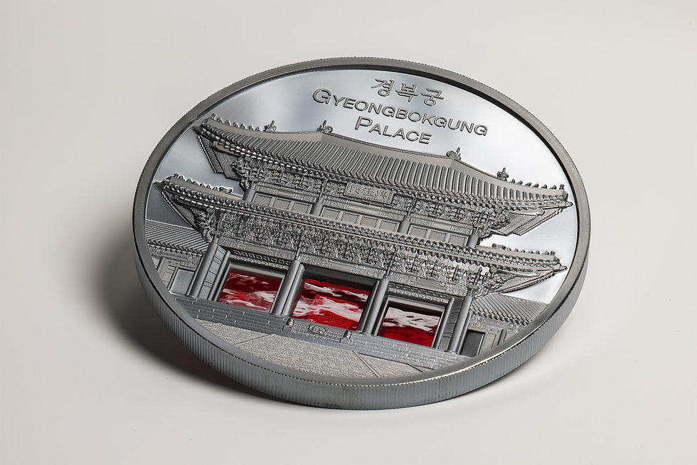 Miniature : GYEONGBOKGUNG Tiffany Art Metropolis 5 Oz Silver Coin 25$ Palau 2024