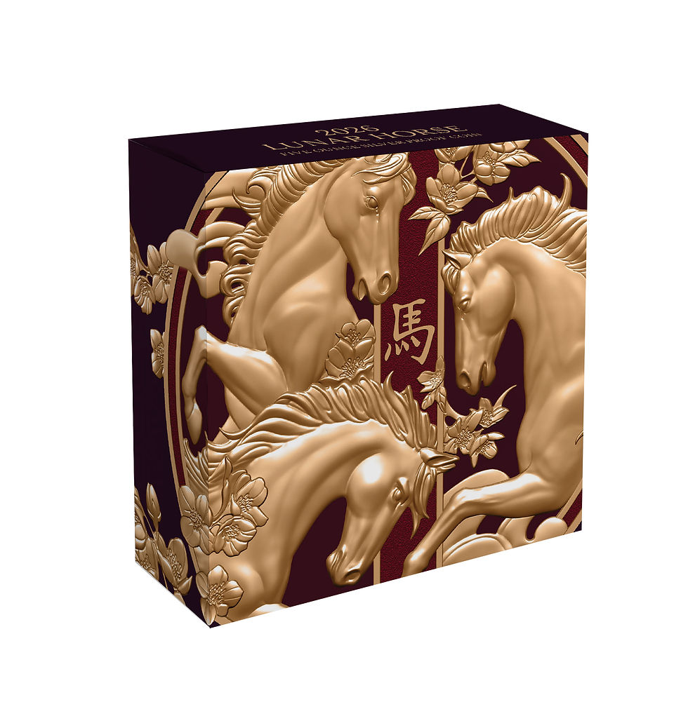 Thumbnail: Lunar Year of the Horse Black Proof - 5oz .999 Silver Coin - 10$ Niue 2026
