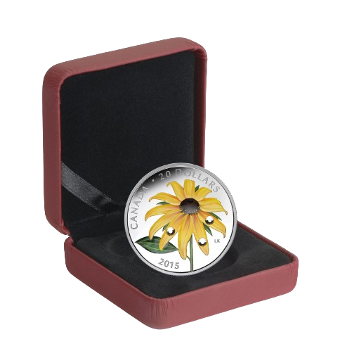 Thumbnail: 2015 $20 1 oz Fine Silver Coin – Black-Eyed Susan with Crystal Dew Drops