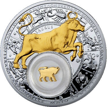 Thumbnail: Zodiac Signs - 12 x 28g Silver Coin Set - 20 Rubles Belarus 2013